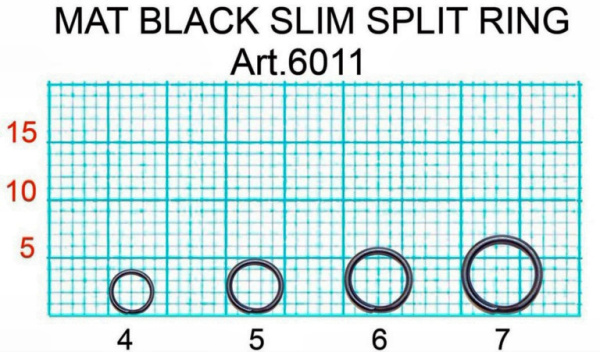 Кольцо заводное ROSCO,  №0. 3,66 мм/4,83 мм, BLACK, тест 5 кг. (уп. 16 шт.)