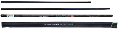 Рукоять для подсачека "DUNA" FISH CRYSTAL штекер, карбон спортивная 3 секции,(2,8м и 4,2м) 4,2 м.