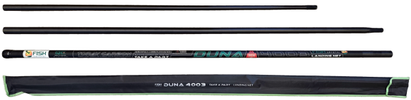 Рукоять для подсачека "DUNA" FISH CRYSTAL штекер, карбон спортивная 3 секции,(2,8м и 4,2м) 4,2 м.