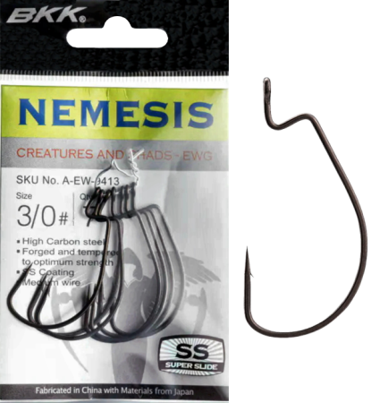 Крючок офсетный BKK Nemesis 9004 (A-EW-9413) #3/0 (7шт)