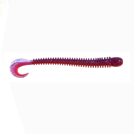 Приманка ZUB-WORM-ZANDER 108мм(4,3")-5шт, (цвет 021) фиолетовый верх -красный низ