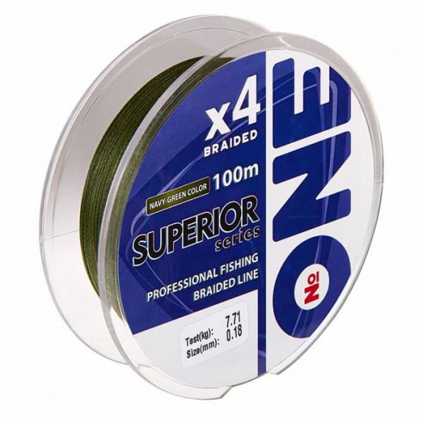 Плетеная леска №ONE SUPERIOR Х4-100 (navy-green) d0.24