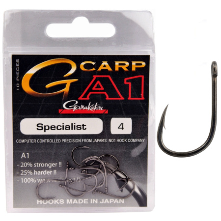 Крючки Gamakatsu A1 G-CARP SPECIALIST HOOKS разм. 04 10шт. Крючки Gamakatsu A1 G-CARP SPECIALIST HOOKS разм. 04 10шт.