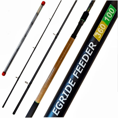 Удилище фидерное "EGRIDE FEEDER" FISH CRYSTAL , тест до 100 г, 3,60 м, 3+3 tips