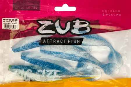 Приманка ZUB-PROVOCATOR 145мм(5,7")-5шт, (Цвет 406) голубой верх - перламутр низ