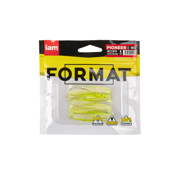 Силиконовая приманка FORMAT PIONEER 50mm (8шт.) цвет F14 Силиконовая приманка FORMAT PIONEER 50mm (8шт.) цвет F14