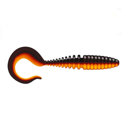 Приманка ZUB-TWIST 100мм(4")-4шт, (цвет 034) черный верх-оранжевый низ