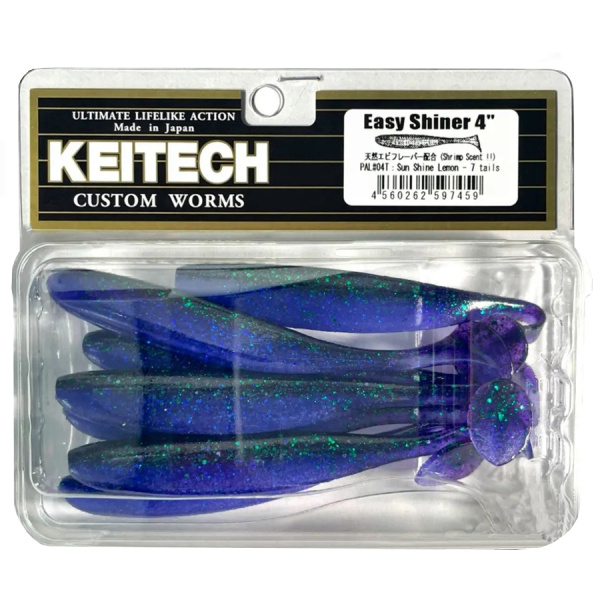 Приманка силиконовая Keitech Easy Shiner 4" #408 Electric June Bug
