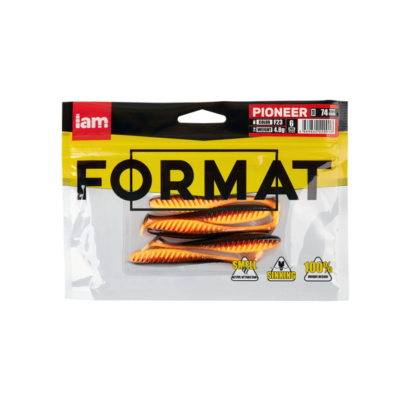 Силиконовая приманка FORMAT PIONEER 74mm (6шт.) цвет F23