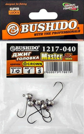 джиг-головка /BUSHIDO/  4,0гр. (кр.№1 CROWN) уп.5шт 1217-040