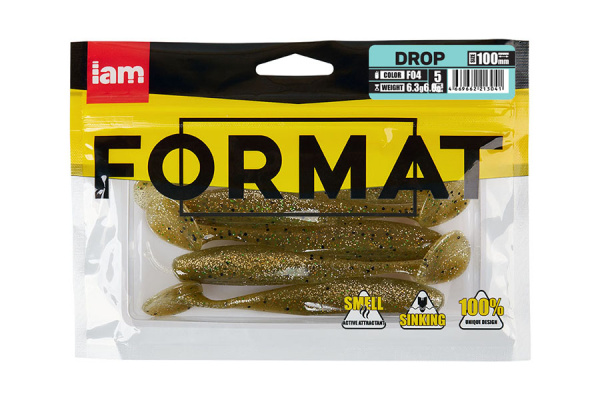 Силиконовая приманка FORMAT DROP 100mm (5шт.) цвет F04 Силиконовая приманка FORMAT DROP 100mm (5шт.) цвет F04