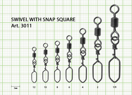 Вертлюжок с застежкой Square, №12 (6 кг), (упак. 10 шт)