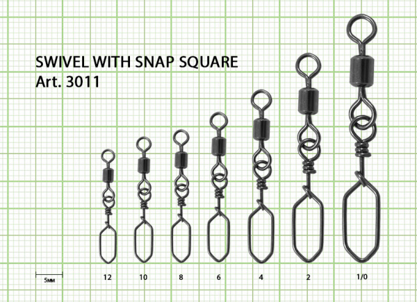 Вертлюжок с застежкой Square, №10 (8 кг), (упак. 10 шт)