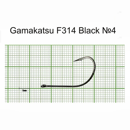 Крючки Gamakatsu F314 HOOKS BLACK разм. 04 25шт. Крючки Gamakatsu F314 HOOKS BLACK разм. 04 25шт.