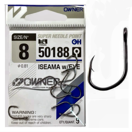 OWNER Крючок Iseama w/eye BC №8 9шт OWNER Крючок Iseama w/eye BC №8 9шт