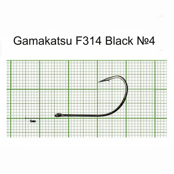 Крючки Gamakatsu F314 HOOKS BLACK разм. 04 25шт. Крючки Gamakatsu F314 HOOKS BLACK разм. 04 25шт.