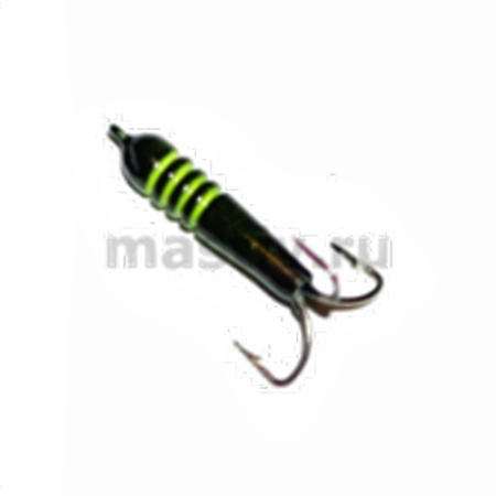 Чёрт 2,5 петля L=11 черный с жёлт.рисками, б/о, 0,7гр.