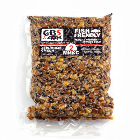Зерновая смесь GBS Baits № 2 Фасовка 1 кг (Кукуруза, конопля, пшеница)
