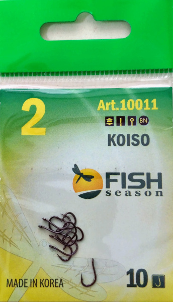 Крючок KOISO-RING №2 с ушком, покрытие BN (10 шт) Крючок KOISO-RING №2 с ушком, покрытие BN (10 шт)