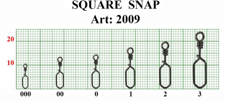 Застежка Square, №00 (6 кг), (упак. 7 шт)