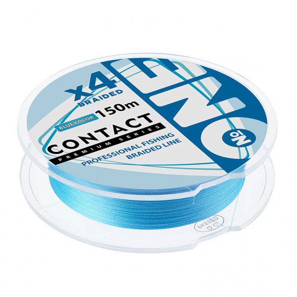 Плетеная леска №ONE CONTACT Х4-150 (blue) 0.4PE