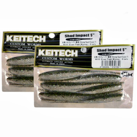 Приманка силиконовая Keitech Shad Impact 5" #417 Gold Flash Minnow