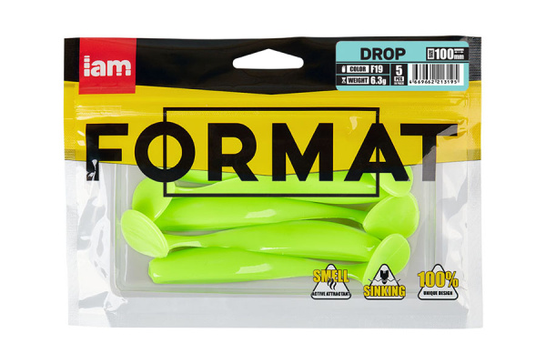 Силиконовая приманка FORMAT DROP 100mm (5шт.) цвет F19 Силиконовая приманка FORMAT DROP 100mm (5шт.) цвет F19