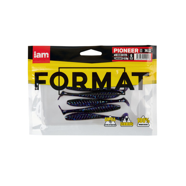 Силиконовая приманка FORMAT PIONEER 74mm (6шт.) цвет F25 Силиконовая приманка FORMAT PIONEER 74mm (6шт.) цвет F25