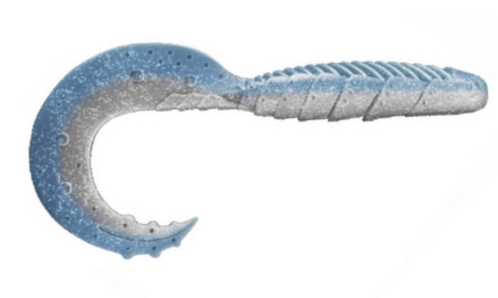 Приманка ZUB-HIBINA  95мм(3,8")-4шт, (Цвет 406) голубой верх - перламутр низ