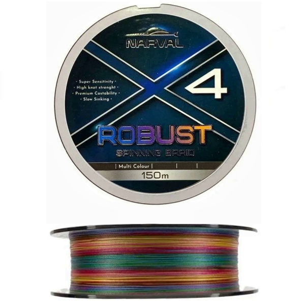 Шнур Narval Fishing Robust X4 PE 150m (multicolour) #1.5/0.205mm 11.40kg/25lb