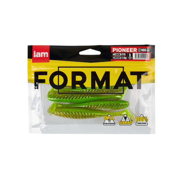 Силиконовая приманка FORMAT PIONEER 100mm (5шт.) цвет F15 Силиконовая приманка FORMAT PIONEER 100mm (5шт.) цвет F15