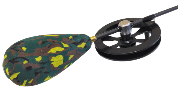 Удочка зимняя Profilux "Капля-Спорт", Цв. KAMO 33 (камуфляж зелен., катушка черная)