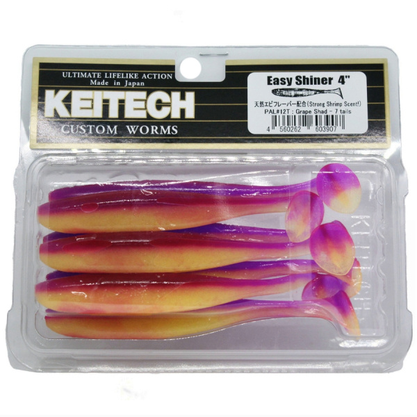 Приманка силиконовая Keitech Easy Shiner 4" PAL #12 Grape Shad Приманка силиконовая Keitech Easy Shiner 4" PAL #12 Grape Shad