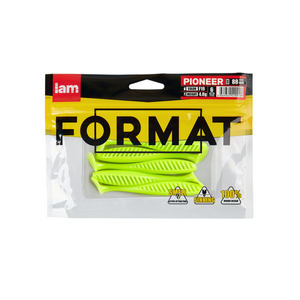 Силиконовая приманка FORMAT PIONEER 88mm (6шт.) цвет F19