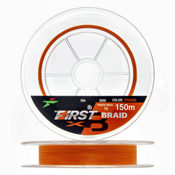 Шнур плетеный Intech First Braid X8 Orange 150m (#2.5 / 0.26mm (34lb / 15.0 kg))