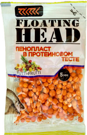 Пенопласт в протеиновом тесте D-5 мм.ТУТТИ- ФРУТТИ рыжий