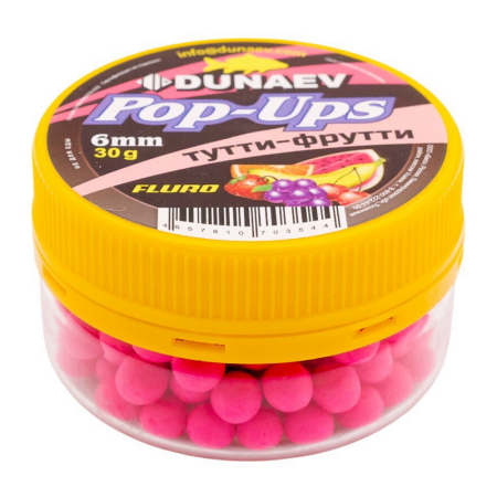 Бойлы DUNAEV POP-UP 6мм Тутти-Фрутти (30г)