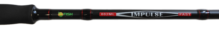 Удилище спиннинговое "IMPULSE" FISH CRYSTAL , 2 секции, полая верш, длина 2.44 м, тест 4-16 г