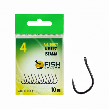 Крючок ISEAMA-RING №4 с ушком, покрытие BN (10 шт)