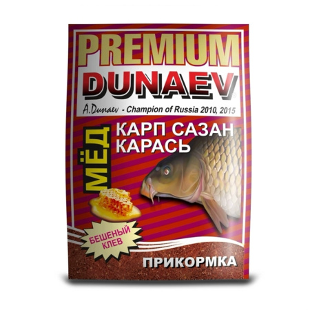Прикормка "DUNAEV-PREMIUM" 1кг Карп-Сазан Мед красная