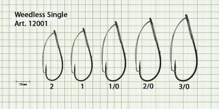 Крючок незацепляйка FS WEEDLESS SINGLE №1/0, (упак. 3 шт)