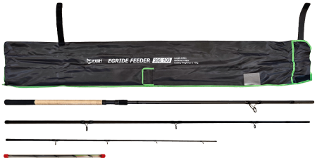 Удилище фидерное "EGRIDE FEEDER" FISH CRYSTAL , тест до 100 г, 3,90 м, 3+3 tips