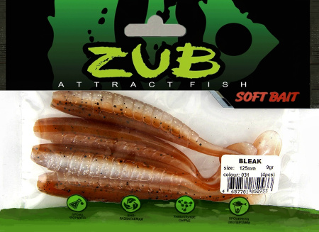 Приманка ZUB-BLEAK 125мм(4,8")-5шт, (цвет 031) карамель верх-натурал низ