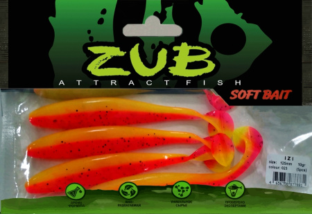 Приманка ZUB-IZI 125мм(4,8")-5шт, (цвет 023) розовый верх - желтый низ Приманка ZUB-IZI 125мм(4,8")-5шт, (цвет 023) розовый верх - желтый низ