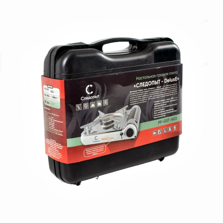 Плита наст. газовая "СЛЕДОПЫТ - DeluxE", (с подогревом) нерж. сталь/6/