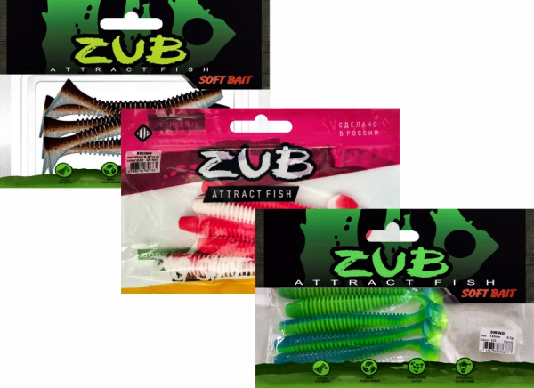 Приманка ZUB-SWING 140мм(5,5")-5шт, (Цвет 409) машинное масло верх - желтый низ