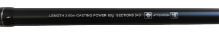Удилище фидерное "EVER MAGIC FEEDER" FISH CRYSTAL , тест до 60 г, 3.60 м, 3+3 tips