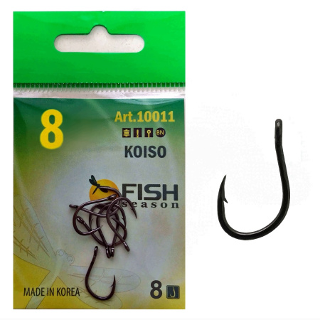 Крючок KOISO-RING №8 с ушком, покрытие BN (8 шт)