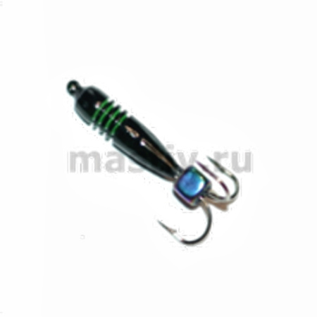 Чёрт 3 петля чёрный с зелён.рисками, кубик хамелеон, 1,2гр.