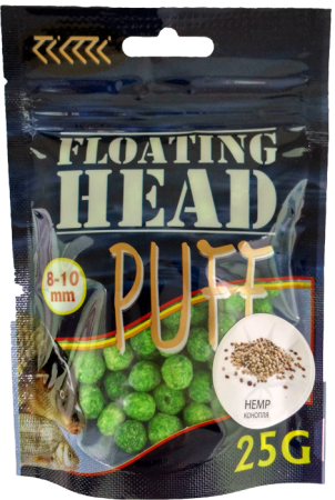Плавающая насадка PUFF воздушное тесто 8-10 мм.КОНОПЛЯ зелёный